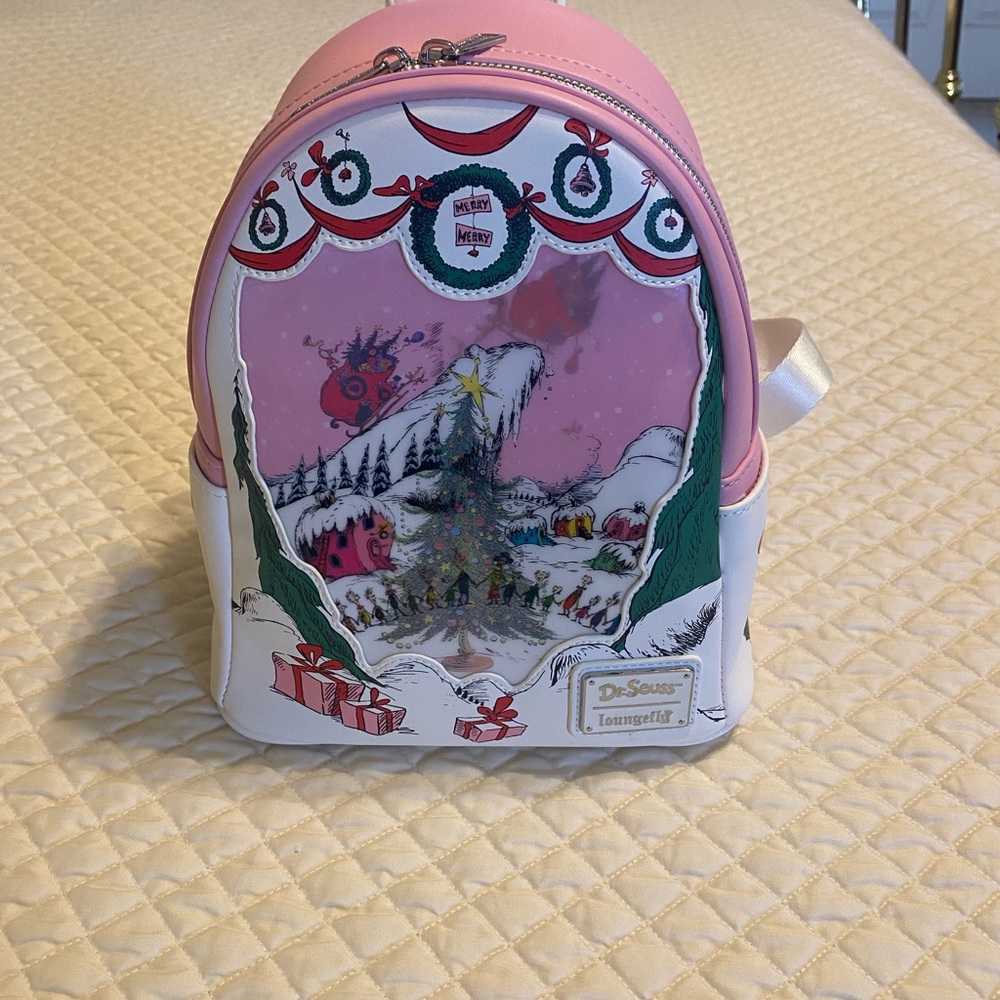 Loungefly Pink and White Dr. Seuss Backpack